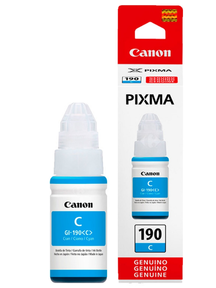 Botella de tinta Canon GI-190 70ml Refil color Cian