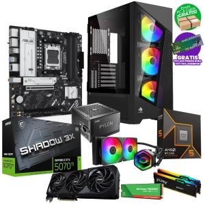 PC Gamer Ryzen 5 9600X, 32GB RAM 6000MT/s RGB , 2TB SSD M.2, RTX 5070 Ti de 16GB, Case Eagle