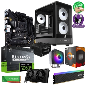 PC Gamer Ryzen 7 5700X, 16GB RAM 3200MT/s, M.2 2TB, RTX 5060 Ti de 8GB, Case Eagle