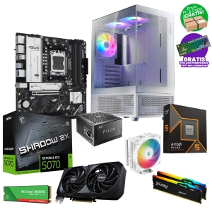 PC Gamer Ryzen 5 9600X, 32GB RAM 6000MT/s, 2TB SSD M.2, RTX 5070 de 12GB, Invader X Mini