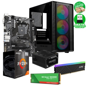 PC Gamer Ryzen 7 5700G, 16GB RAM 3200MT/s RGB, SSD M.2 500GB, Case Eagle