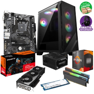 PC Gamer Ryzen 5 5500, 16GB RAM (2x8)  3200MT/s, 1TB SSD M.2,  RX7600 8GB, Case 120a