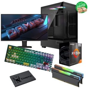 PC Combo Ryzen 7 5700G, 16GB  (2X8) RAM 3200MT/s, A400 960GB + Monitor + Teclado